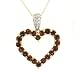 10k Yellow Gold Heart Shaped Garnet Pendant w/ Diamond Accent
