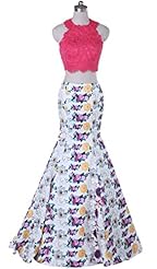 Natural   Waistline Mermaid Floral Print Evening Dress/Homecoming Dress/Prom Dress 