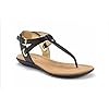 Chaps Chelsea Women's Wedge Thong Sandals, 6B (US), Black