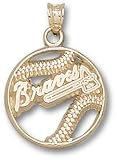 Atlanta Braves Pierced Baseball Gold Plated Charm/Pendant