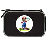 Nintendo DS Lite Black Carrying Case of Super Mario Bros. Mario with Green 1 Up Mushroom