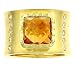 Citrine (2.35ct) and Round (.20ct) Diamond Wide Band