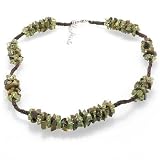 Colorful and Unique Semi-Precious Stone 16 Necklace with Sterling Silver Rhodium Plated Lobster Lock