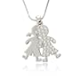 Silver Crystal Boy & Girl Charm Pendant Necklace