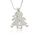Silver Crystal Boy & Girl Charm Pendant Necklace