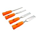Pro-Grade 4-Piece Carbon-Steel Wood Chisel Set - 'Go-Thru' Handles - Lifetime Warranty