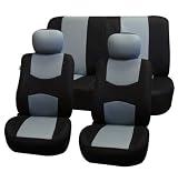 Universal Full SET CAR Seat Covers FB050 Gray/ Black 112