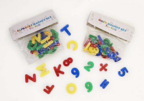 Refrigerator Magnets for Kids (2-Pack): Alphabet and Math Magnets for Fridge with Colorful Letters and Numbers For Kids and Toddlers