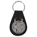 Christian Key Ring - Silver-Toned Genuine Leather and Pewter 4-Way Crucifix Cross Key Chain Image
