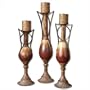 Set of 3 CandleHolders with Burnt Red Finish