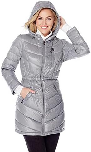 Curations Caravan Packable Down Jacket COAT with Hood (Small Ash Grey)