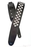 Planet Waves Metal Collection Leather Guitar Strap, Diamond Stud