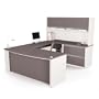 Slate and Sandstone UDesk with Hutch Slate/Sandstone
