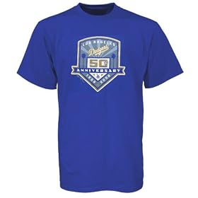 Majestic L.A. Dodgers Royal Blue 50th Anniversary T-shirt