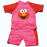 Sesame Street Swimwear - Elmo Protective Sunsuit SPF 50+ with Ultimate Diaper by I Play