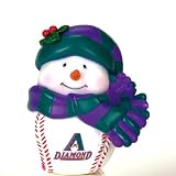 2 MLB Arizona Diamondbacks Musical Light-Up Snowman Christmas Ornaments 2.75"