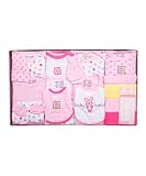 Luvable Friends Girls Baby Bunny 16-Piece Layette Gift Set (Newborn Size) - pink, one size