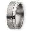 Brushed and Polished Grooved Titanium Ring (8.0 mm) - Sizes 7.5-12
