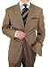 Executive Signature Collection Italian 3 Button 2pc Mens Suit Adjustable Waist Merino Wool Extra Fine 150s Perfect for Every Occasion Taupe / Tan Stripe