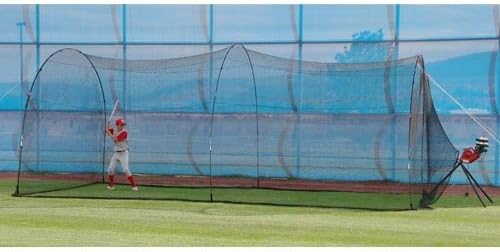 Heater Pro Curve Pitching Machine and Xtender 24 Home Batting Cage by Trend Sports