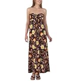Juniors' Mossimo Supply Co. Long Ruched Dress - Brown/ Pink Print