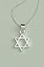 036.Sterling Silver Star of David Pendant with 18