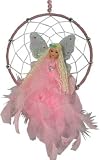Colorful Hanging Sweet Dream Fairy Doll Figurine Dreamcatcher In Assorted Color Dress With Feathers 15