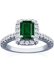 Platinum Emerald Cut Emerald Ring With Sidestones (GIA Certificate)