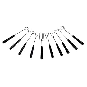 Paderno World Cuisine 47833-04 Stainless Steel/Plastic Chocolate Dipping Forks, set of 4