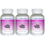 PREMIUM ACAI (3 Bottles) - High Potency, Pure Acai Berry Supplement. The All-Natural Diet, Weight Loss, Colon Cleanse, Detox, Antioxidant Superfood Product.