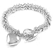 LOL-6 SWEETIE HEART T BAR. sweetie bracelet Heart t-Bar -solid 48gr total weight, 925 sterling silver plated, size 7.5