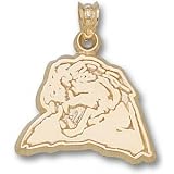 Pittsburgh Panthers Solid 14K Gold Panther Head 1/2'' Pendant