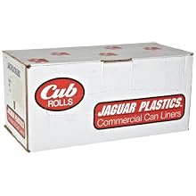 Jaguar RW3858X 38x58 0.9 Mil White Low-Density Kart Can Liners (45 per case)