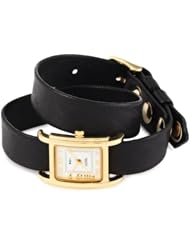 La Mer Collections Womens LMGB002 Gold Interchangeable Gift Box: Black, Brown, Gray Straps Watch