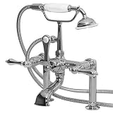 American Bath Factory F1-1116-CH-F9-9100-ML-CH F1-1116 Deck Mount Bathtub Faucet, Metal Lever Handle