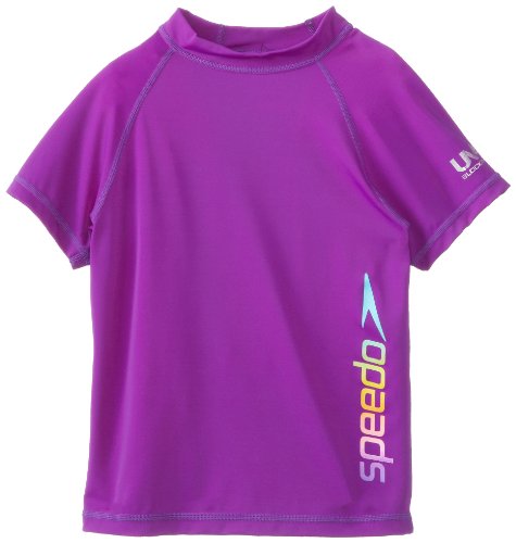 Speedo Big Girls'  UPF 50+ Rashguard Swim Tee