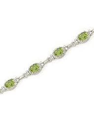 14kt Yellow Gold Oval Peridot Bracelet.