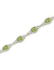 14kt Yellow Gold Oval Peridot Bracelet.