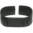 Black Leather Wrist Cuff Wide Watch Band Rock & Roll