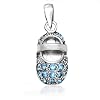 Bling Jewelry December Birthstone Baby Shoe Charm Pendant Blue Topaz Color CZ