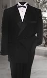 Review   / DOUBLE BREASTED MENS BLACK TUXEDO SUIT SUPER 150'S FRENCH CUT