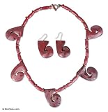 Copper jewelry set, 'Legendary Waves' 1.3 W 17.5 L