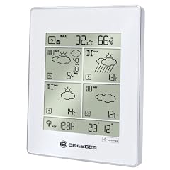 BRESSER Wettertstation 4cast LX - Funkwetterstation mit 4-Tages-Wettervorhersage (METEOTIME-System), blauer LED-Beleuchtung und Thermo/Hygro-Au�ensender mit Display