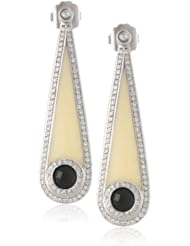 Miriam Salat Ivory Resin and Cubic-Zirconia Deco Post Earrings