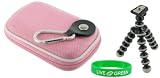 Hard Nylon (Pink) Case and Premium Tripod for Nikon Coolpix L20 Digital Camera Navy Blue