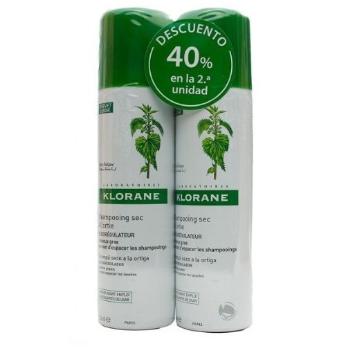 Pack 2x Klorane DRY Shampoo Sebo Regulating with Nettle 3.2 oz