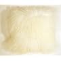 Pillow Decor - Mongolian Sheepskin 18" x 18" Natural White Throw Pillow