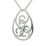 Search : 14K White Gold Diamond Swirl Fashion Medallion Pendant
