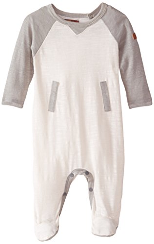 7 for all mankind Baby-Boys Newborn Footed Bodysuit, White, 6-9 Months