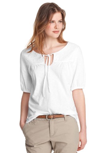 ESPRIT Damen T-Shirt, C21683, Gr. 40 (L), Wei&szlig; (white 100) Preisvergleich